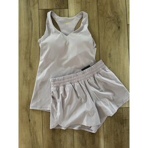 Tek Gear Lavender Active Workout Set XS S Racerback Tank Dolphin Running Shorts